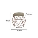 Ver imagem 2 de Puff Onix Bronze Suede Bege Metal Móveis