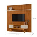 Ver imagem 3 de Conjunto Painel e Rack para TV Lena 75 Polegadas MDP Marrom Casah