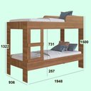 Ver imagem 3 de Treliche de Solteiro para Colchões de 190/90cm Yuma Nogal Cj065 Art In Móveis