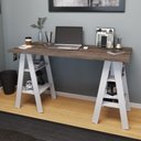 Ver imagem 1 de Escrivaninha Mesa Escritório Cavalete 4 Prateleiras MB 1034