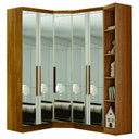 Ver imagem 2 de Modulado Closet Completo Espelhado 5 Portas 6 Gavetas - Rizon-Cumaru - Móveis Novo Horizonte