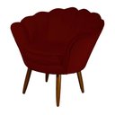 Ver imagem 1 de Poltrona Decorativa Pétala Suede Marsala Pés Madeira Ms Decor
