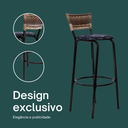 Ver imagem 4 de Kit 3 Bancos para Bancada Banqueta Alta Cappuccino Balcão Cozinha Bistrô Área Gourmet Churrasqueira
