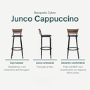 Ver imagem 3 de Kit 3 Bancos para Bancada Banqueta Alta Cappuccino Balcão Cozinha Bistrô Área Gourmet Churrasqueira