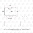 Ver imagem 6 de Cuba De Apoio Para Banheiro Retangular Slim Louça Cerâmica 40 cm Cornalina Pingoo.casa - Branco