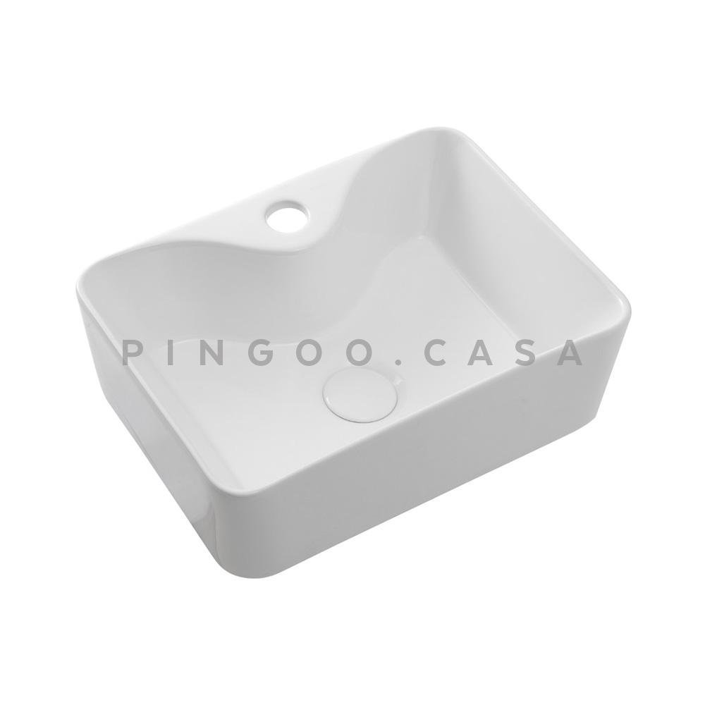 Cuba De Apoio Para Banheiro Retangular Slim Louça Cerâmica 40 cm Cornalina Pingoo.casa - Branco - 3