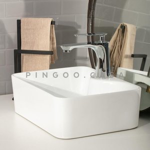 Cuba De Apoio Para Banheiro Retangular Slim Louça Cerâmica 40 cm Cornalina Pingoo.casa - Branco