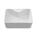 Ver imagem 2 de Cuba De Apoio Para Banheiro Retangular Slim Louça Cerâmica 40 cm Cornalina Pingoo.casa - Branco