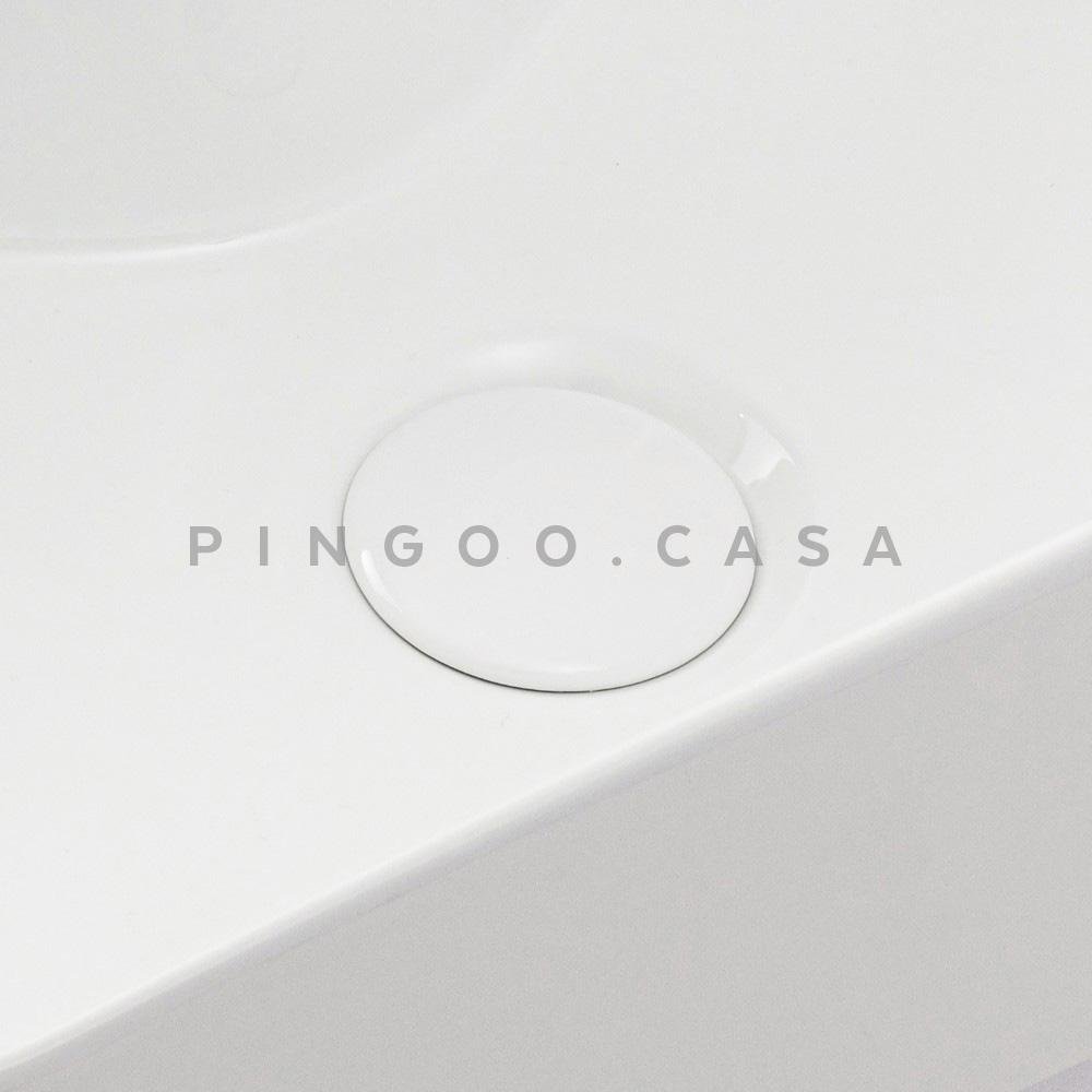 Cuba De Apoio Para Banheiro Retangular Slim Louça Cerâmica 40 cm Cornalina Pingoo.casa - Branco - 4