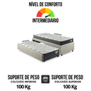 Ver imagem 6 de Bicama Box Solteirão em Linho Bege 96x203 com Dois Colchões Adapto Molas Ensacadas