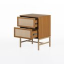 Ver imagem 6 de Mesa de Cabeceira Square 2 Gavetas 43 Cm X 40 Cm Louro Freijó - Telinha Rattan