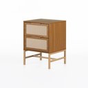 Ver imagem 3 de Mesa de Cabeceira Square 2 Gavetas 43 Cm X 40 Cm Louro Freijó - Telinha Rattan