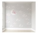Ver imagem 1 de Papel de parede infantil lua estrelinha para quarto de bebê M² PP101
