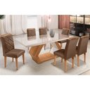 Ver imagem 1 de Mesa Alvorada 180 Tampo em Mdf Vidro Canto Reto 6 Cadeiras Rufato