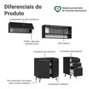 Ver imagem 4 de Armário de Cozinha Compacta 200 Cm Preto Nice Madesa 14 Preto