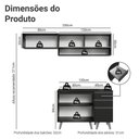 Ver imagem 3 de Armário de Cozinha Compacta 200 Cm Preto Nice Madesa 14 Preto