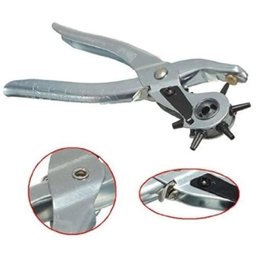 Kit Alicate Furador Vazador Ilhoses 2 em 1 Furador Cinto Couro Ajuste com 100 Ilhos 6 Medidas - 6