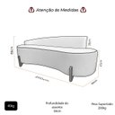 Ver imagem 6 de Sofá Feijão 2,0m Orgânico 3 Lugares Pé de Madeira Maciça Bouclé Moderno