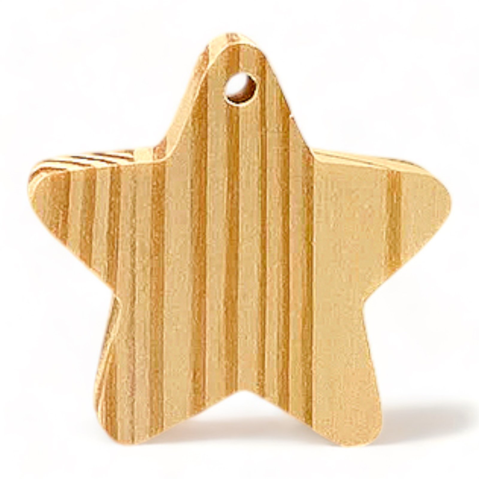 Kit 10 Enfeites Estrela Pendurar Decoração Madeira Pinus para Decorar Diy Enfeite Árvore - Woodspot - 3