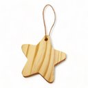 Ver imagem 1 de Kit 10 Enfeites Estrela Pendurar Decoração Madeira Pinus para Decorar Diy Enfeite Árvore - Woodspot
