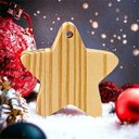 Ver imagem 2 de Kit 10 Enfeites Estrela Pendurar Decoração Madeira Pinus para Decorar Diy Enfeite Árvore - Woodspot