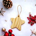 Ver imagem 4 de Kit 10 Enfeites Estrela Pendurar Decoração Madeira Pinus para Decorar Diy Enfeite Árvore - Woodspot