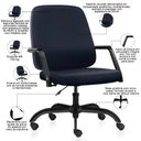 Ver imagem 2 de Cadeira Executiva Diretor Base Giratória Hub F02 Sintético Azul - Lyam Decor