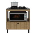 Ver imagem 4 de Balcão de Cozinha BL3315 para Cooktop 4 Bocas 75cm 1 Porta Marrom/Amêndoa/Lunar