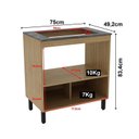 Ver imagem 3 de Balcão de Cozinha BL3315 para Cooktop 4 Bocas 75cm 1 Porta Marrom/Amêndoa/Lunar