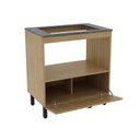 Ver imagem 2 de Balcão de Cozinha BL3315 para Cooktop 4 Bocas 75cm 1 Porta Marrom/Amêndoa/Lunar