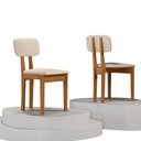 Ver imagem 6 de Mesa Jantar Redonda 117cm com 4 Cadeiras Estofadas MDF Cor:Cinamomo com Gelo