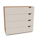 Ver imagem 2 de Cômoda Porto com 4 Gavetas 90x84cm Freijó/Creme 240823