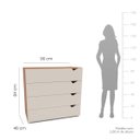 Ver imagem 4 de Cômoda Porto com 4 Gavetas 90x84cm Freijó/Creme 240823
