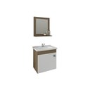Ver imagem 1 de Conjunto de Banheiro Balcão Suspenso Iris C/ Cuba 44cm e Espelheira 40cm Amendoa/branco - Mgm