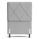 Ver imagem 2 de Cabeceira Cama Box Solteiro Mel 90cm com Frame Linho Cinza Claro - Desk Design