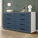 Ver imagem 1 de Cômoda Valência 8 Gavetas Branco/azul - Politorno