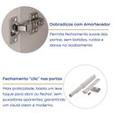 Ver imagem 7 de Armário Aéreo 4 Portas com Nicho e LED Office Elegance Bege/Galiano Grann/Argila
