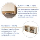 Ver mais imagens de Armário Aéreo 4 Portas com Nicho e LED Office Elegance Bege/Galiano Grann/Argila