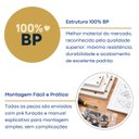 Ver imagem 5 de Armário Aéreo 4 Portas com Nicho e LED Office Elegance Bege/Galiano Grann/Argila