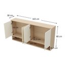 Ver imagem 3 de Armário Aéreo 4 Portas com Nicho e LED Office Elegance Bege/Galiano Grann/Argila