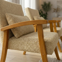 Ver imagem 3 de Kit 2 Poltrona Jade Boucle Almofada Estofada Sala de Estar Moderna Decorativa:bege