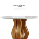 Ver imagem 5 de Mesa de Jantar Redonda 110cm Vidro/MDF 4 Lugares Castanho Cinamomo/Off White Nuance Yescasa