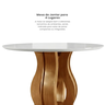 Mesa de Jantar Redonda 110cm Vidro/MDF 4 Lugares Castanho Cinamomo/Off White Nuance - 5