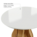 Ver imagem 7 de Mesa de Jantar Redonda 110cm Vidro/MDF 4 Lugares Castanho Cinamomo/Off White Nuance Yescasa