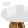 Mesa de Jantar Redonda 110cm Vidro/MDF 4 Lugares Castanho Cinamomo/Off White Nuance - 7