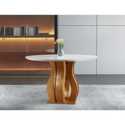 Mesa de Jantar Redonda 110cm Tampo Vidro/MDF Nuance Yescasa - 2