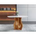 Ver imagem 2 de Mesa de Jantar Redonda 110cm Tampo Vidro/MDF Nuance Yescasa