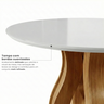 Mesa de Jantar Redonda 110cm Vidro/MDF 4 Lugares Castanho Cinamomo/Off White Nuance - 8
