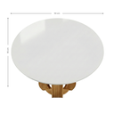 Ver imagem 6 de Mesa de Jantar Redonda 110cm Vidro/MDF 4 Lugares Castanho Cinamomo/Off White Nuance Yescasa