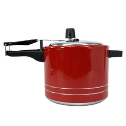 Panela De Pressão Antiaderente 4,5 Litros Alumínio - Vermelha - 5